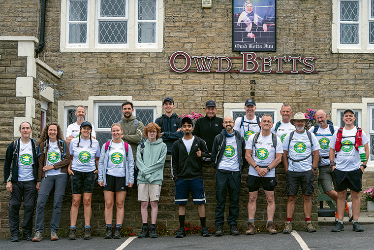 The walkers ready to set off from Owd Betts