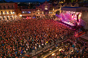 A packed Town Hall Square